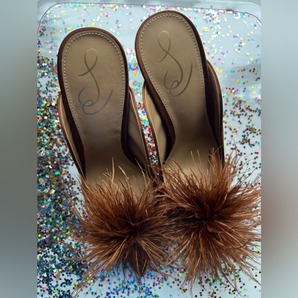 Sam Edelman Anthony Satin Pointed Toe Mule (Brown)